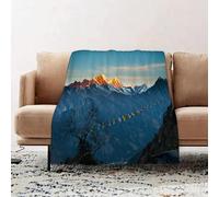 EOMKSE Fleece Blanket Sofa Throw - Versatile Blanket Fluffy Soft Throw for Bed and Couch Throw,Part of the Himalayas Going to EverestLast light on the Himalayas,39x51in
