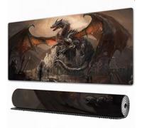 EOMKSE Mouse Pad Gaming Large Desk Pad Washable Mouse Pad Laptop Desk Mat,Gorgeous fantasy red dragon art - digital illustration,Home Mouse Pad with Anti-Slip Rubber Base,12x31.5 in