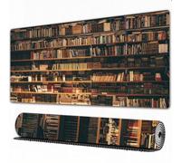 EOMKSE Mouse Pad Gaming Large Desk Pad Washable Mouse Pad Laptop Desk Mat,Library bookshelf with books bookshelf bookworm,Home Mouse Pad with Anti-Slip Rubber Base,12x31.5 in