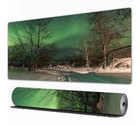 EOMKSE Mouse Pad Gaming Large Desk Pad Washable Mouse Pad Laptop Desk Mat,Northern lights aurora borealis in Finland,Home Mouse Pad with Anti-Slip Rubber Base,16x35.5 in