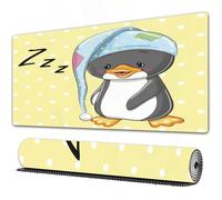 EOMKSE Mouse Pad Gaming Large Desk Pad Washable Mouse Pad Laptop Desk Mat,Sleeping Penguin in a cap,Home Mouse Pad with Anti-Slip Rubber Base,16x35.5 in