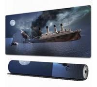 EOMKSE Mouse Pad Gaming Large Desk Pad Washable Mouse Pad Laptop Desk Mat,the Titanic ocean liner after it struck an iceberg in 1912 off the coast,Home Mouse Pad with Anti-Slip Rubber Base,12x31.5 in