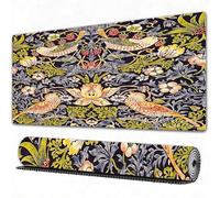 EOMKSE Mouse Pad Gaming Large Desk Pad Washable Mouse Pad Laptop Desk Mat,William Morris's famous Strawberry Thief pattern (1883).,Home Mouse Pad with Anti-Slip Rubber Base,16x35.5 in