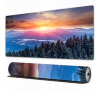 EOMKSE Mouse Pad Gaming Large Desk Pad Washable Mouse Pad Laptop Desk Mat,Winter ations, Sunset in the mountains with hazy lights with Magical Daw,Home Mouse Pad with Anti-Slip Rubber Base,16x35.5 in