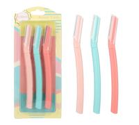 EOMOYO 3-Pack Dermaplaning Tool for Women's Face, Precision Eyebrow Razor & Facial Hair Remover with Micro-Guards, Exfoliating Skin Care Tool for Smoother Makeup Application (Light Color A)