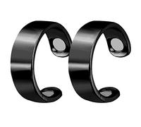Eomsky Pack of 2 Magnetic Lymphatic Drainage Rings, Adjustable Opening, Blood Sugar Control, Weight Loss, Slimming Rings for Men and Women
