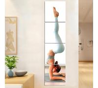 EONAZE Full Length Mirror Tiles Self Adhesive Glass Frameless Wall Mirror Stick On Mirrors for Wardrobe Doors, Walls, Bedroom, Living Room, Bathroom, Home Gym (30L x 30W cm, 4PCS)