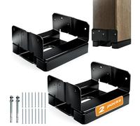 EONECROSS 2PCS 6x6 Post Base for Concrete Heavy Duty Black E-Coated 6x6 Post Bracket Anchor Adjustable Base with 1" Standoff for Deck Pergola Patio Gazebo Porch（Included Screws）