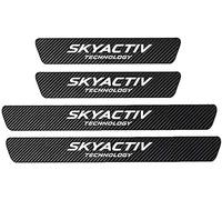 eonet 4 Pcs Car Door Sill Protector for Mazda Skyactiv 3 6 CX3 CX5 CX7 CX9 CX30, Carbon Fiber Threshold Protective Stickers, Car Door Sill Scuff Plate, Auto Styling Trim Accessories