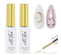 EONFAVE Liner Nail Gel Polish Set - 2PCS Gold & Silver Chrome Gel Nail Polish Liner Metallic Effect - Liner Painted Gel for Metal Liner Drawing and Nail Color Painting - UV Liner Nail Gel