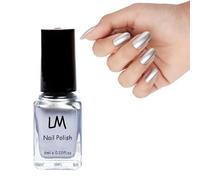 EONFAVE Metallic Nail Polish - 6ML Quick Drying Silver Mirror Nail Varnish - Metallic Effect Chrome Polish - No UV Needed Father