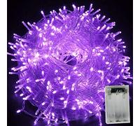 EONHUAYU 10M 80 LED Purple Christmas Tree String Lights with 2 Mode Working Lighting, Battery Operated for Indoor and Outdoor Use