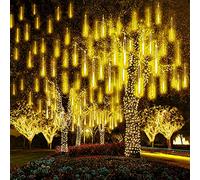 EONHUAYU LED Meteor Shower Solar Lights Outdoor, 30cm 10 Tubes 360LEDs Garden String Light