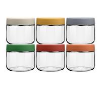 EONJOE 10 oz Small Glass Containers with Lids, Food Storage Jars, 6pk