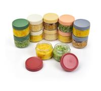 EONJOE 2 oz Glass Jars with Lids Dressing Containers Sauce Cups Mini Condiment Dip Jars To Go Lunch Accessories,12-Pack