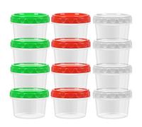 EONJOE 8 oz Plastic Containers with Lids 12-pack Food Storage Container 1 Cup Meal Prep Bowls Airtight Stackable Dishwasher Freezer Safe