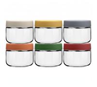 EONJOE 8 oz Small Glass Containers with Lids, Food Storage Jars, 6pk