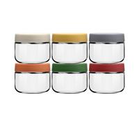 EONJOE 8oz Glass Jars with Lids 1 Cup Small Food Containers for Chia Pudding Jam Snacks Yogurt Overnight Oats Candy,6-Pack