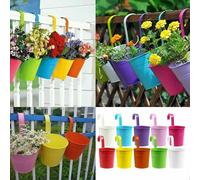 EONLION 10 Colors Metal Hook Flower Pot Hanging in Red | Size: 100g EONLION Red 100g
