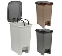 EONLION 15L Slim Pedal Bin - Plastic Waste Can for Kitchen & Bathroom in Grey EONLION Grey