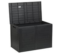 EONLION 170 Litre Compact Plastic Outdoor Balcony Patio Garden Storage Box Chest Crate in Black EONLION Black