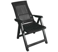 EONLION 1xAnthracite Folding Garden Lounger Chair 5 Multi Reclining Positions in Black | Size: 1 Pack EONLION Black 1 Pack