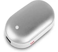 EONLION 2 PCS Hand Warmer USB Rechargeable Heater Power Bank in Silver EONLION Silver