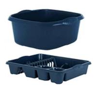 EONLION 2-Piece Kitchen Set Dish Drainer & Washing Up Bowl in Blue EONLION Blue