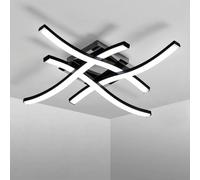 EONLION 24W Modern LED Ceiling Light Black Chandeliers Cold White Bedroom EONLION Black