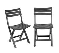 EONLION 2Pc Collapsible Outdoor Folding Garden Chair Camping Patio Pool Lounge Seat in Grey EONLION Grey