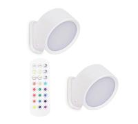 EONLION 2x Easy Fit Touch Wall Light Fittings Rechargeable LED Lamps in White EONLION White