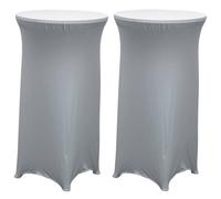 EONLION 2xWhite Stretch Cocktail Bar Fitted Table Cloth Cover Decorative in White EONLION White