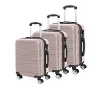 EONLION 3 Pcs Suitcase Set ABS Hard Shell 4 Wheeled Trolley in Rose Gold EONLION Rose Gold