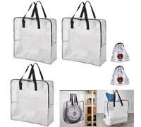EONLION 3 X DIMPA STORAGE CLEAR REUSABLE LAUNDRY BAGS EONLION Clear
