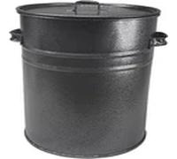 EONLION 30L Antique Silver Ash Bin with Lid for Fireplaces & Fire Pits in Black EONLION Black