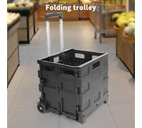 EONLION 45L Folding Boot Cart Shopping Trolley in Black | Size: 100 cm EONLION Black 100 cm