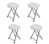 EONLION 4x Bar Stool Folding Flat Solid in White | Size: 100 cm EONLION White 100 cm