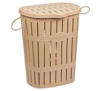 EONLION 65L Bamboo Look Clothes Storage Laundry Washing Basket in Beige EONLION Beige