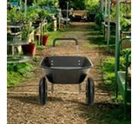 EONLION 85L Wheelbarrow Home Garden Heavy Duty Galvanised Cart Black EONLION Black