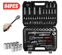 EONLION 94PC Socket Set & Screwdriver Bit Tool Kit in Silver | Size: 1000mm × 2000mm EONLION Silver 1000mm × 2000mm