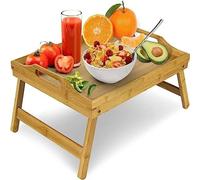 EONLION Bamboo Bed Tray with Folding Legs, Lap Table in Brown EONLION Brown