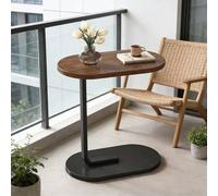 EONLION Black Walnut C-Shaped Sofa Side End Table | Size: 100 cm EONLION Walnut 100 cm