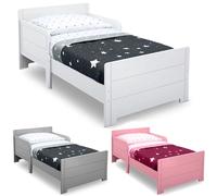 EONLION Classic Wooden Toddler Bed Safety Rail Guard - For Kids Boys & Girls in White EONLION White