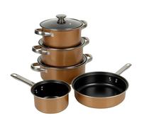 EONLION Copper 8 Pcs Carbon Steel Non Stick Cookware Saucepan Set EONLION Copper