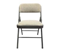 EONLION Cream New Deluxe Steel Folding Office Chair with Fabric Padded Seat EONLION Cream