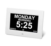 EONLION Digital Clock 7-inch Large Display Alarm in White | Size: 100 cm EONLION White 100 cm