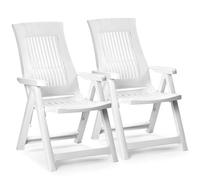 EONLION Folding Garden Lounger Chair 5 Multi Reclining Positions in White | Size: 2 Pack EONLION White 2 Pack