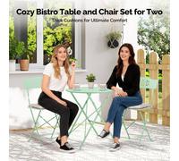EONLION Greenolive 3PCS Folding Bistro Set with Olive Leaf Pattern in Green | Size: 100 cm EONLION Green 100 cm