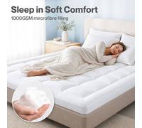 EONLION King Thick Mattress Microfibre Washable in White EONLION White King