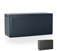 EONLION Large Outdoor Storage Box with Lid - Plastic Garden Chest in Grey EONLION Grey Large